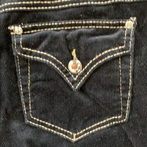 Twisted Heart Jet Black Corduroy & Crystal Jeans